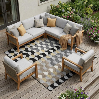 10' X 14' Black And Silver Geometric Washable Indoor Outdoor Area Rug HomeRoots