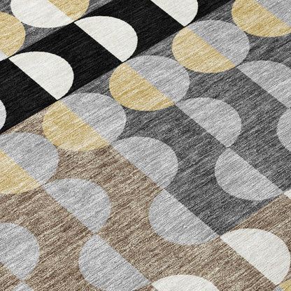 10' X 14' Black And Silver Geometric Washable Indoor Outdoor Area Rug HomeRoots