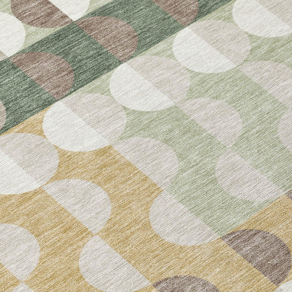 10' X 14' Green And Ivory Geometric Washable Indoor Outdoor Area Rug HomeRoots