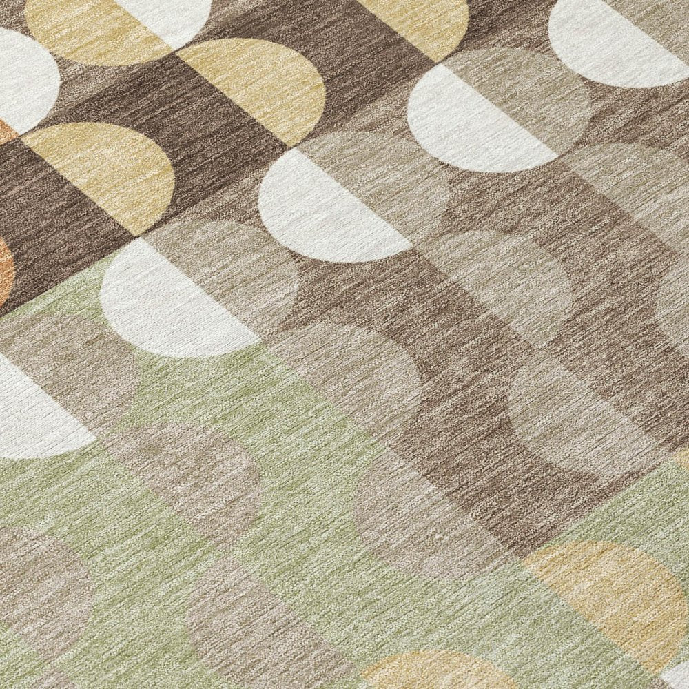 3' X 5' Coffee And Brown Geometric Washable Indoor Outdoor Area Rug HomeRoots