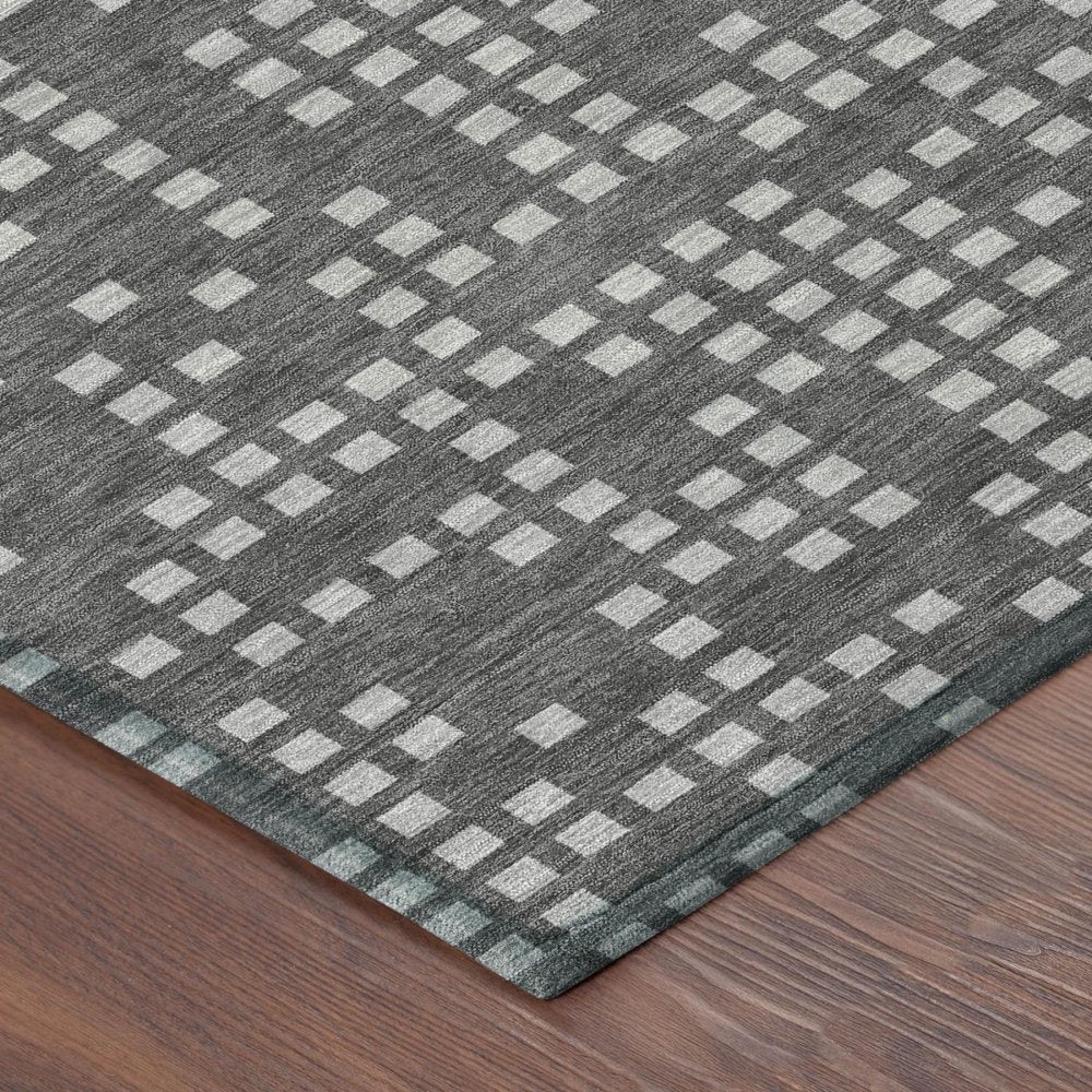 10' X 14' Graphite And Gray Abstract Washable Indoor Outdoor Area Rug HomeRoots