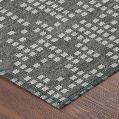 10' X 14' Graphite And Gray Abstract Washable Indoor Outdoor Area Rug HomeRoots