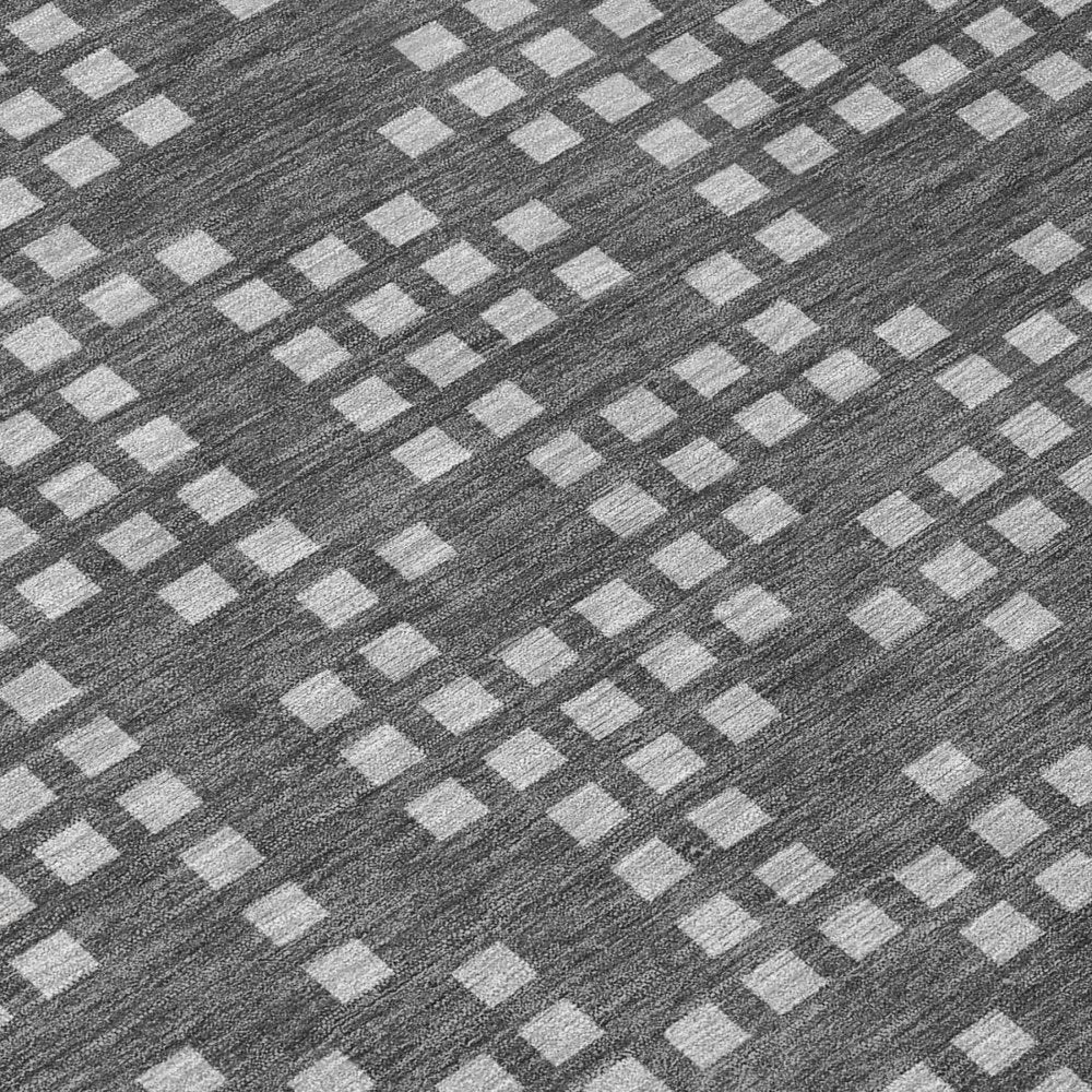 10' X 14' Graphite And Gray Abstract Washable Indoor Outdoor Area Rug — view 3