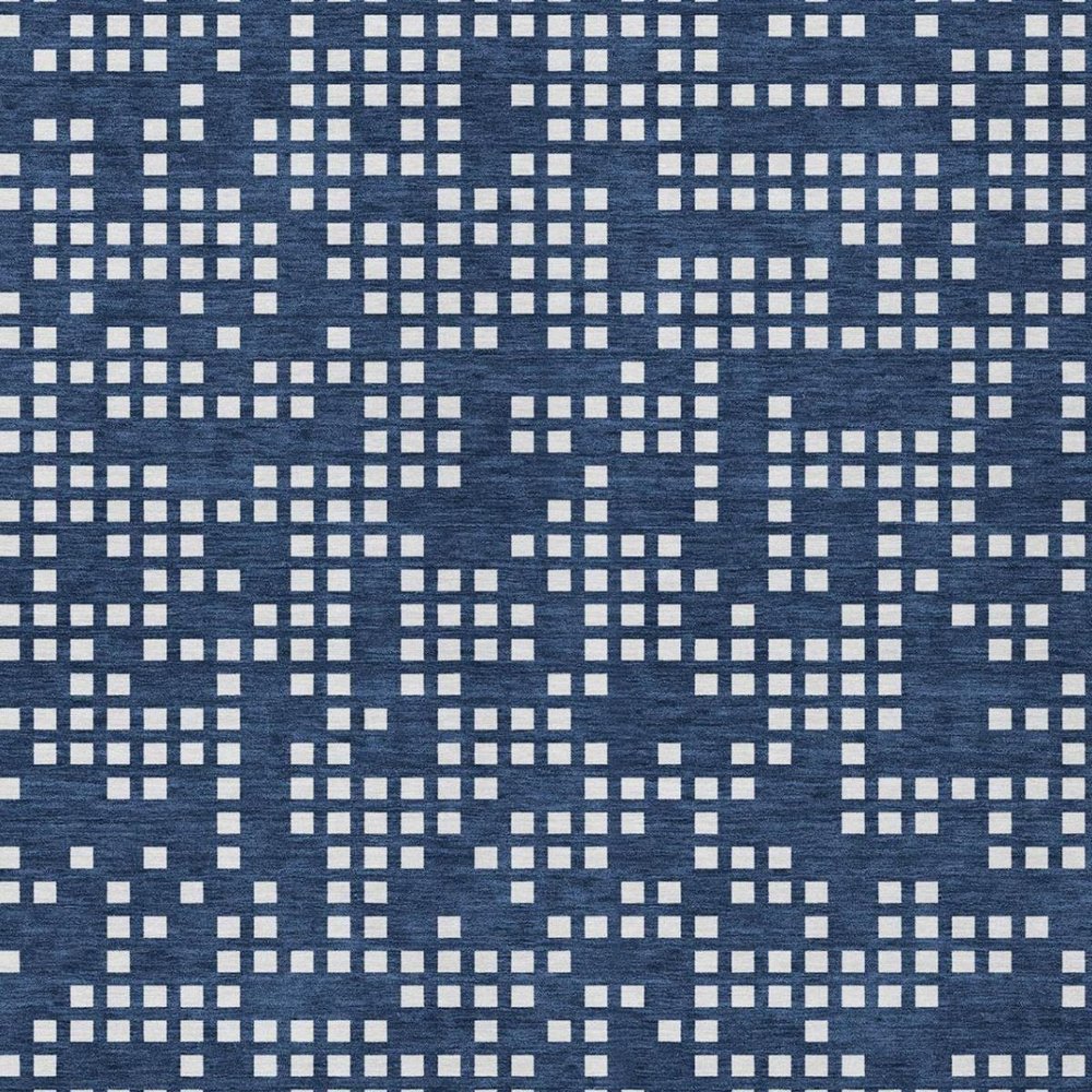 9' X 12' Navy Blue And Blue Abstract Washable Indoor Outdoor Area Rug — view 7