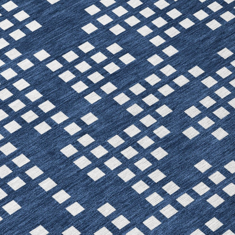 9' X 12' Navy Blue And Blue Abstract Washable Indoor Outdoor Area Rug HomeRoots
