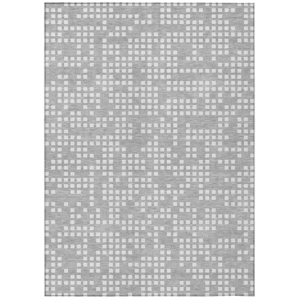 3' X 5' Pewter And Gray Abstract Washable Indoor Outdoor Area Rug — view 1