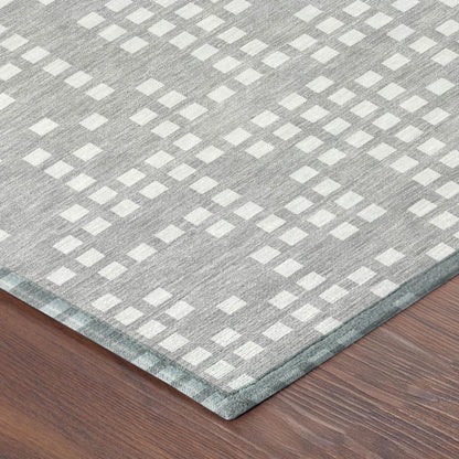 8' Pewter And Gray Round Abstract Washable Indoor Outdoor Area Rug HomeRoots