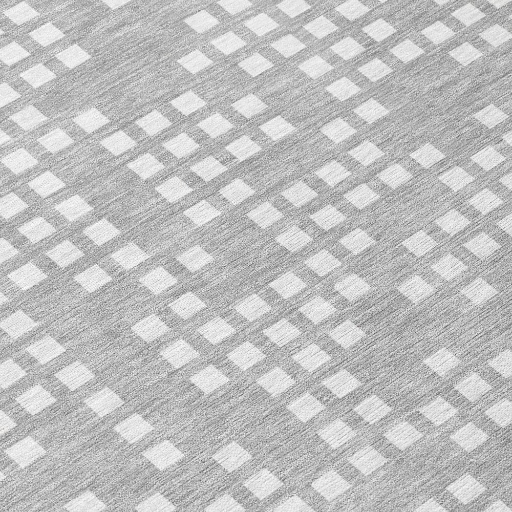 8' Pewter And Gray Round Abstract Washable Indoor Outdoor Area Rug HomeRoots