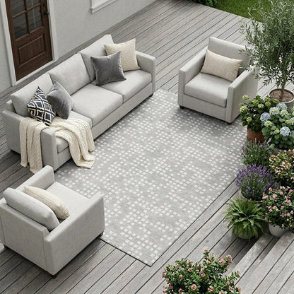 10' X 14' Pewter And Gray Abstract Washable Indoor Outdoor Area Rug HomeRoots