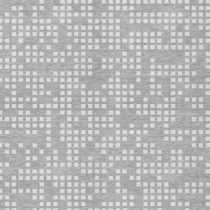 10' X 14' Pewter And Gray Abstract Washable Indoor Outdoor Area Rug