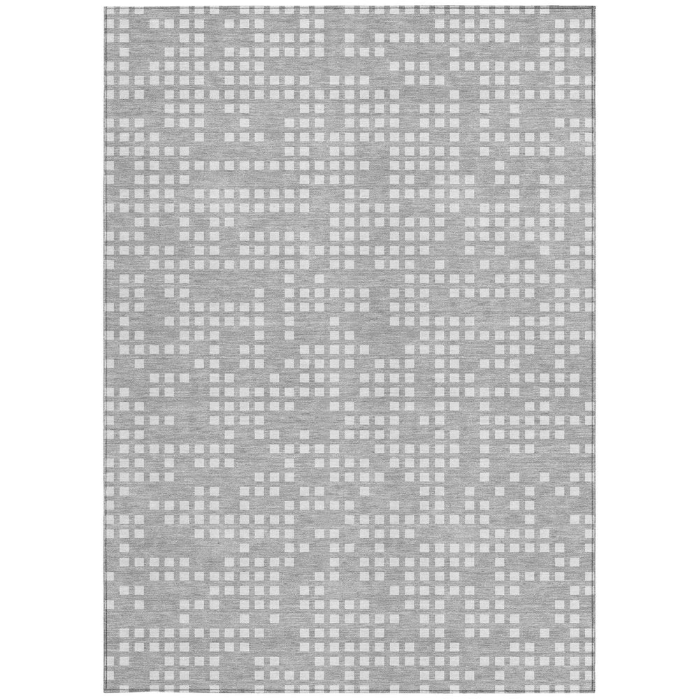 10' X 14' Pewter And Gray Abstract Washable Indoor Outdoor Area Rug — view 9