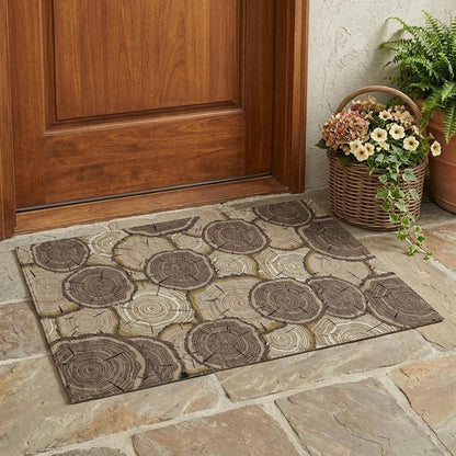 3' X 5' Brown And Chocolate Faux Bois Washable Indoor Outdoor Area Rug HomeRoots