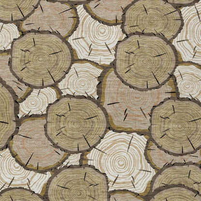 10' X 14' Gold And Beige Faux Bois Washable Indoor Outdoor Area Rug
