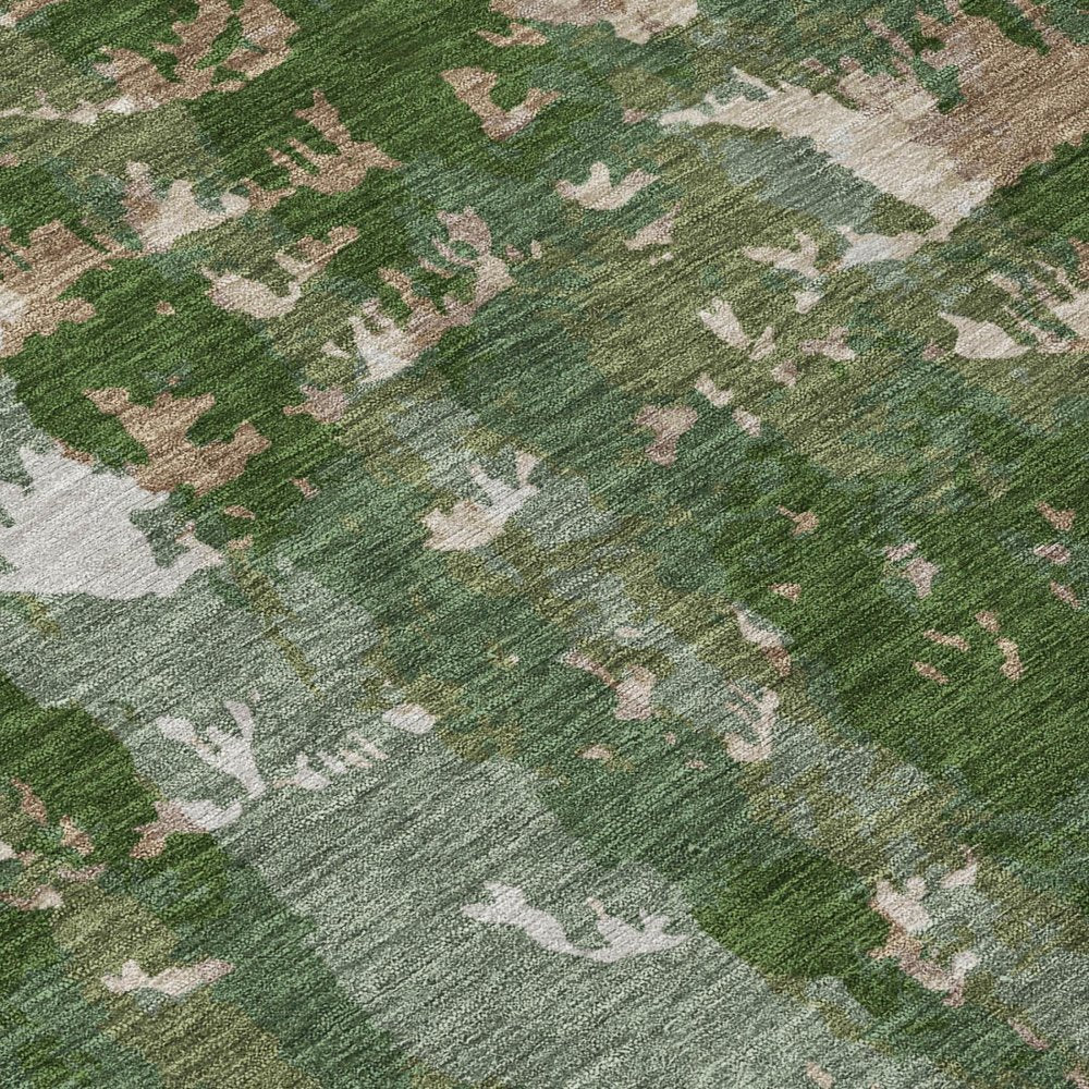 9' X 12' Green And Beige Floral Washable Indoor Outdoor Area Rug HomeRoots