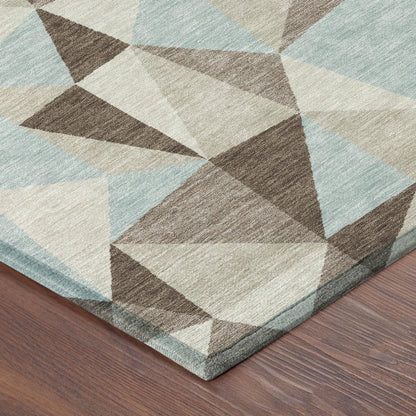 8' Coffee And Brown Round Geometric Washable Indoor Outdoor Area Rug HomeRoots
