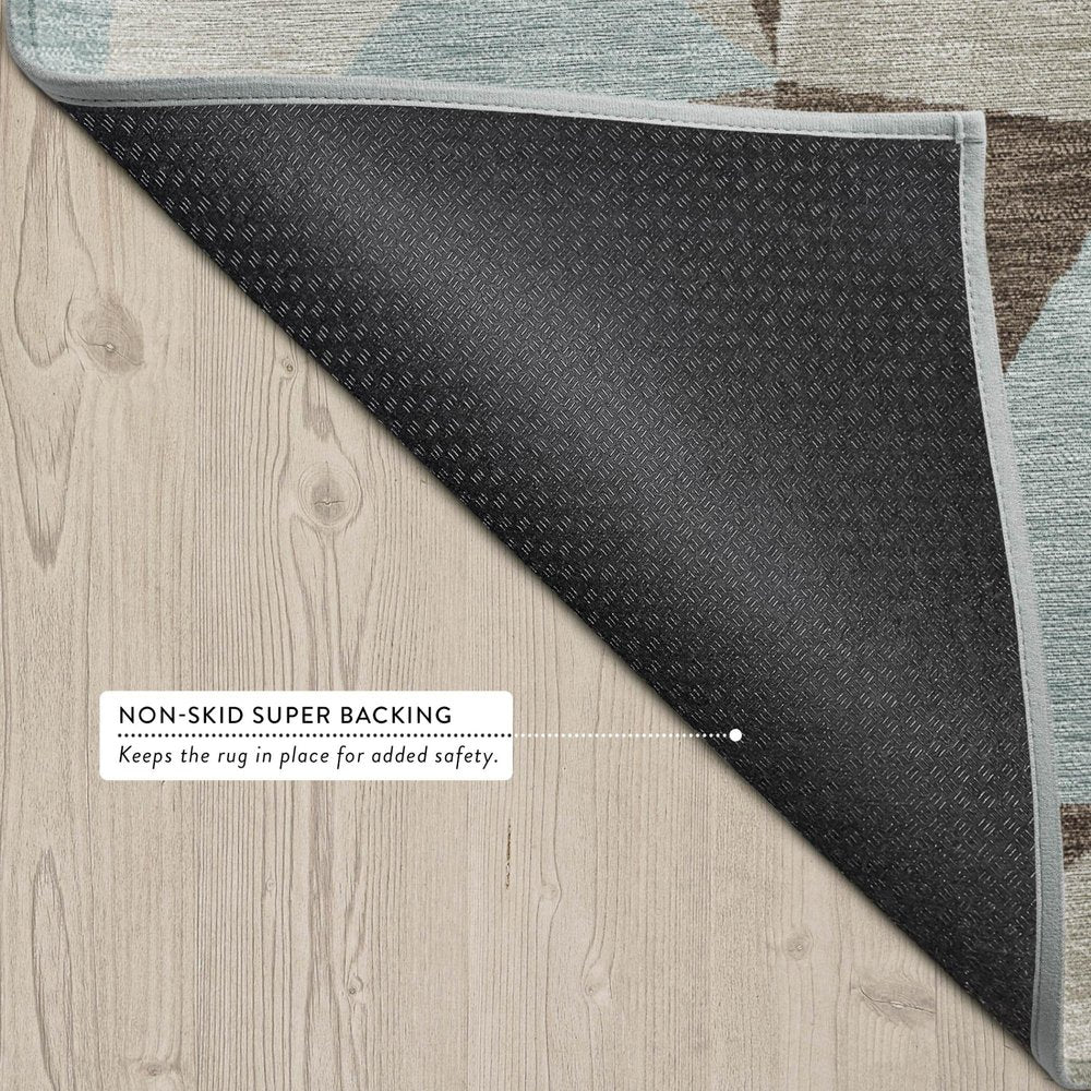 8' X 10' Coffee And Brown Geometric Washable Indoor Outdoor Area Rug