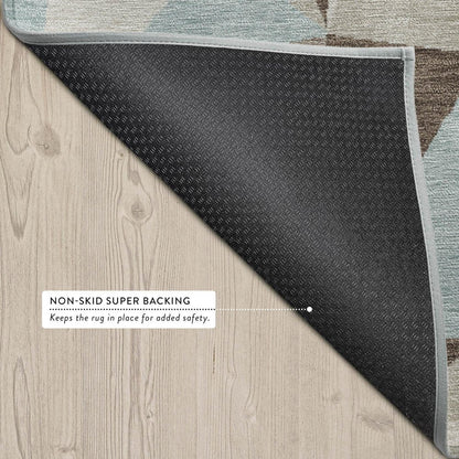 8' X 10' Coffee And Brown Geometric Washable Indoor Outdoor Area Rug