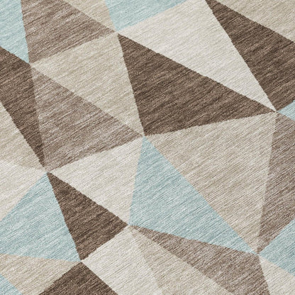8' X 10' Coffee And Brown Geometric Washable Indoor Outdoor Area Rug HomeRoots