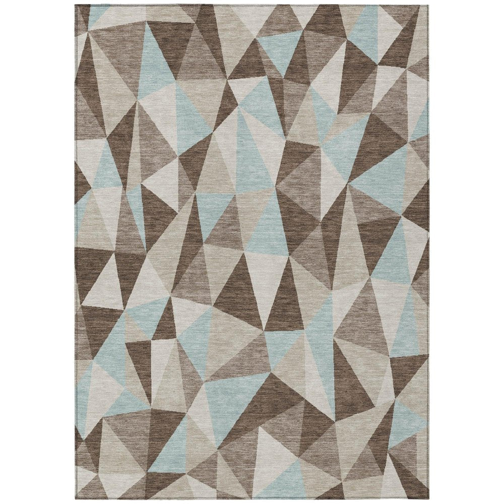 9' X 12' Coffee And Brown Geometric Washable Indoor Outdoor Area Rug HomeRoots
