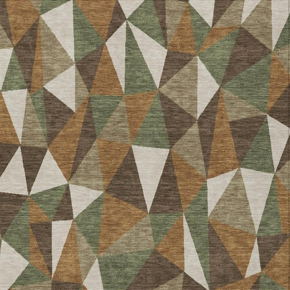 8' X 10' Chocolate And Brown Geometric Washable Indoor Outdoor Area Rug — view 8