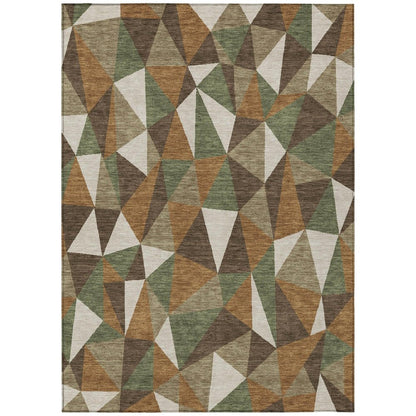 10' X 14' Chocolate And Brown Geometric Washable Indoor Outdoor Area Rug HomeRoots