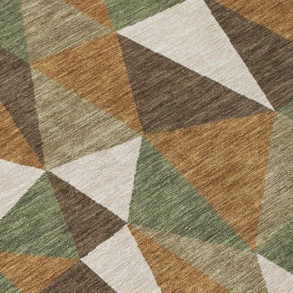10' X 14' Chocolate And Brown Geometric Washable Indoor Outdoor Area Rug HomeRoots