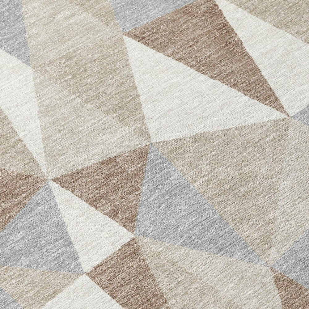 8' X 10' Ivory And Silver Geometric Washable Indoor Outdoor Area Rug HomeRoots
