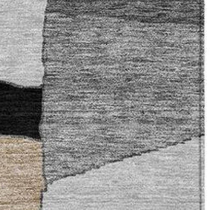 8' X 10' Black And Graphite Geometric Washable Indoor Outdoor Area Rug HomeRoots