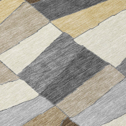 3' X 5' Chocolate And Brown Geometric Washable Indoor Outdoor Area Rug HomeRoots