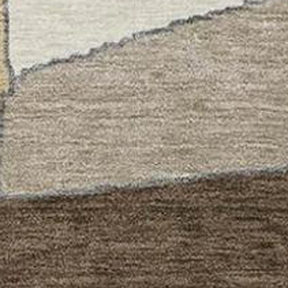 5' X 8' Chocolate And Brown Geometric Washable Indoor Outdoor Area Rug
