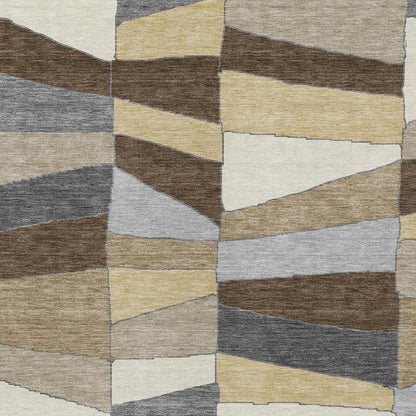 10' X 14' Chocolate And Brown Geometric Washable Indoor Outdoor Area Rug HomeRoots
