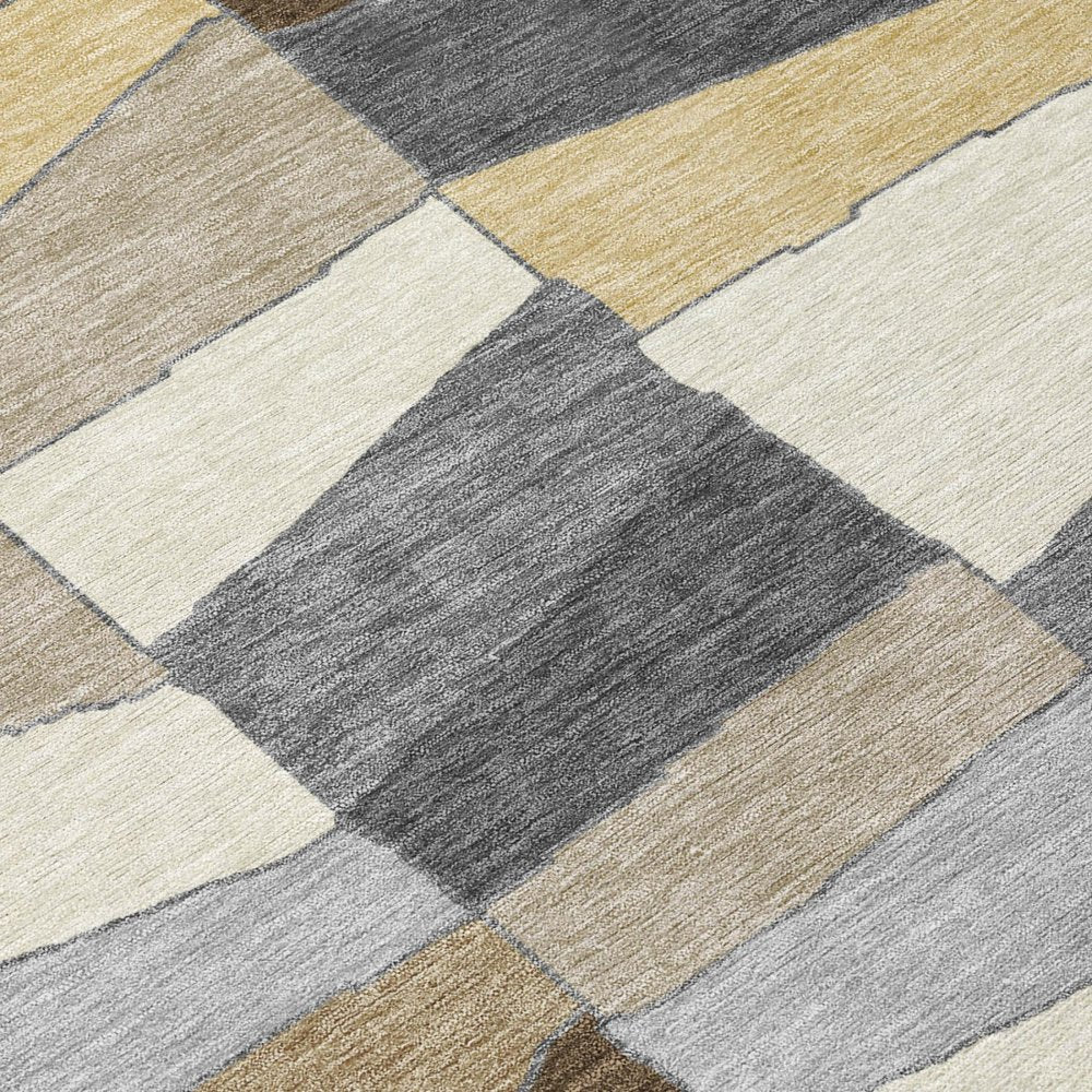 10' X 14' Chocolate And Brown Geometric Washable Indoor Outdoor Area Rug HomeRoots