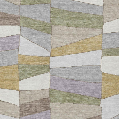 9' X 12' Pewter And Gray Geometric Washable Indoor Outdoor Area Rug HomeRoots