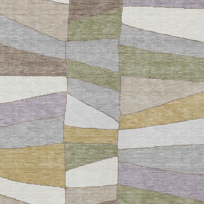 9' X 12' Pewter And Gray Geometric Washable Indoor Outdoor Area Rug HomeRoots