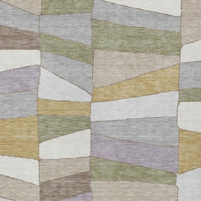 9' X 12' Pewter And Gray Geometric Washable Indoor Outdoor Area Rug HomeRoots