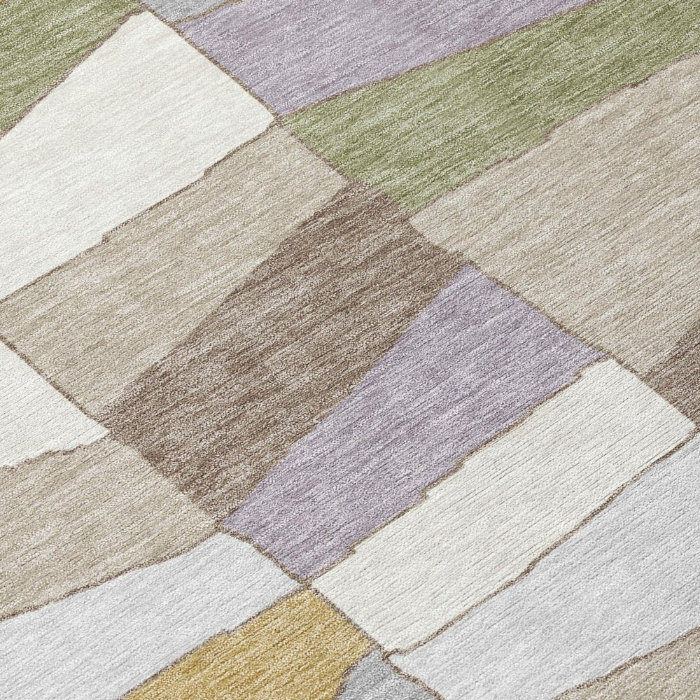 9' X 12' Pewter And Gray Geometric Washable Indoor Outdoor Area Rug — view 3