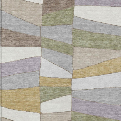 10' X 14' Pewter And Gray Geometric Washable Indoor Outdoor Area Rug HomeRoots