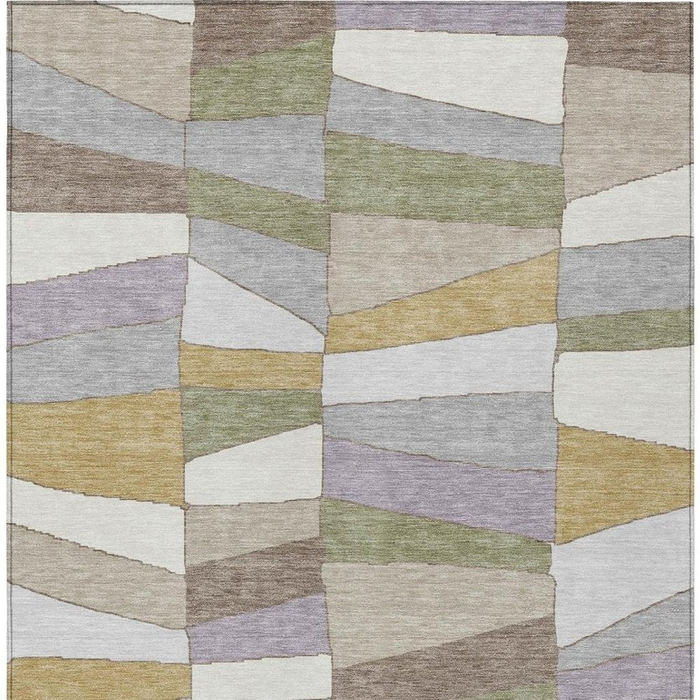 10' X 14' Pewter And Gray Geometric Washable Indoor Outdoor Area Rug HomeRoots