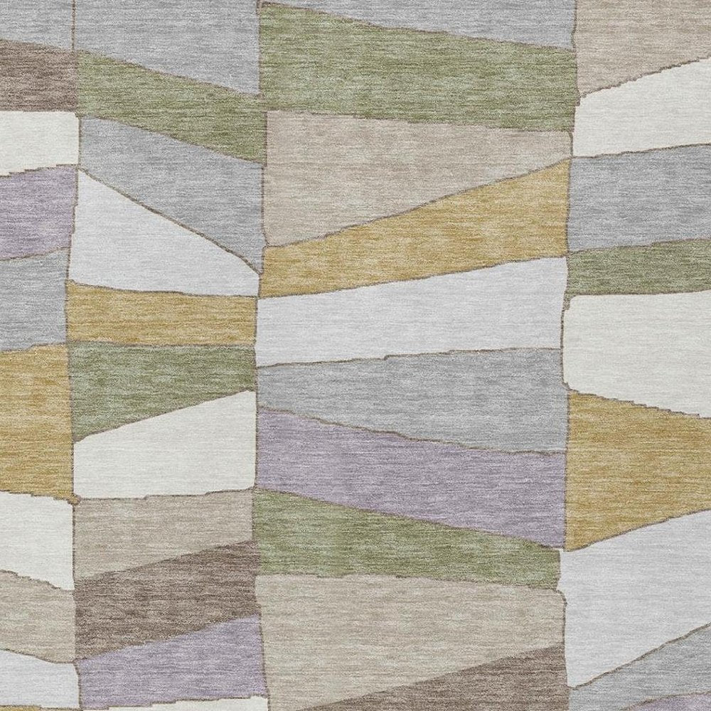 10' X 14' Pewter And Gray Geometric Washable Indoor Outdoor Area Rug HomeRoots