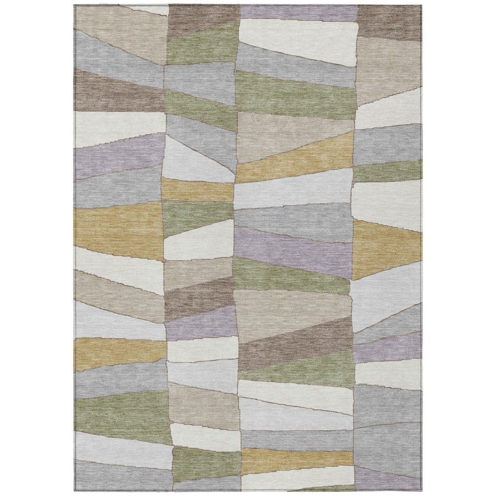 10' X 14' Pewter And Gray Geometric Washable Indoor Outdoor Area Rug HomeRoots