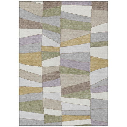 10' X 14' Pewter And Gray Geometric Washable Indoor Outdoor Area Rug HomeRoots