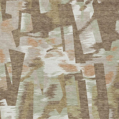 9' X 12' Brown And Beige Abstract Washable Indoor Outdoor Area Rug HomeRoots