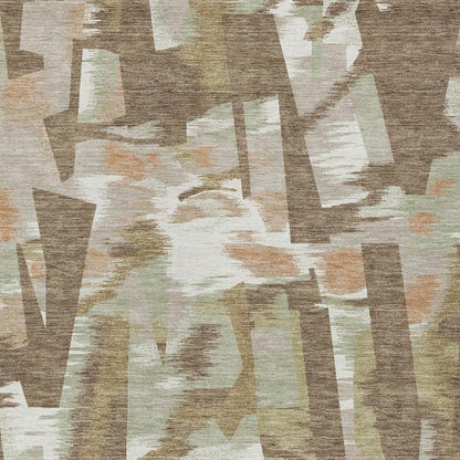 9' X 12' Brown And Beige Abstract Washable Indoor Outdoor Area Rug HomeRoots