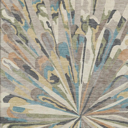 10' X 14' Beige And Brown Abstract Washable Indoor Outdoor Area Rug HomeRoots