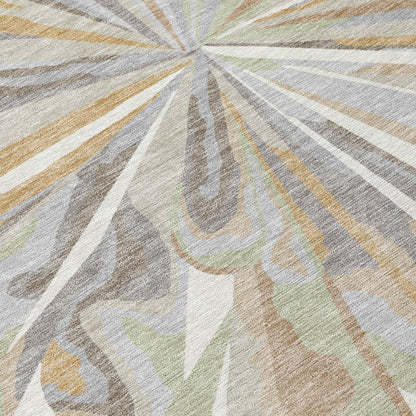 3' X 5' Ivory And Silver Abstract Washable Indoor Outdoor Area Rug HomeRoots