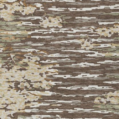 3' X 5' Coffee And Brown Abstract Washable Indoor Outdoor Area Rug HomeRoots