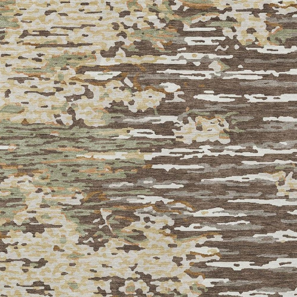 3' X 5' Coffee And Brown Abstract Washable Indoor Outdoor Area Rug HomeRoots