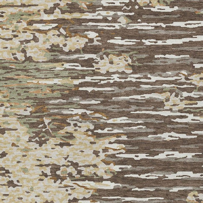 5' X 8' Coffee And Brown Abstract Washable Indoor Outdoor Area Rug HomeRoots