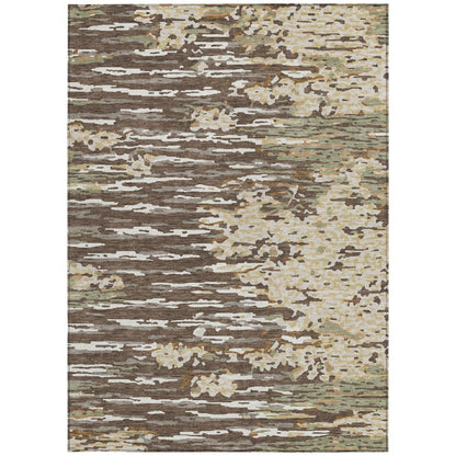 8' X 10' Coffee And Brown Abstract Washable Indoor Outdoor Area Rug HomeRoots