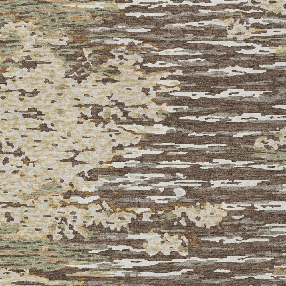 8' X 10' Coffee And Brown Abstract Washable Indoor Outdoor Area Rug — view 10